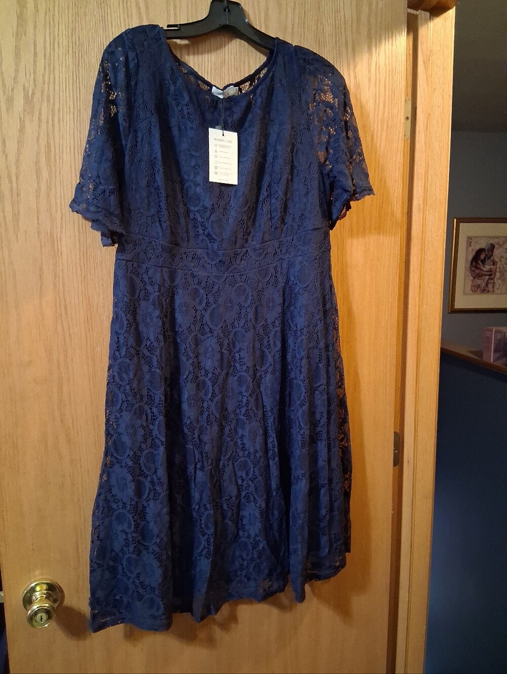 short-sleeved lace dress, intricate floral lace overlay. PINUP FASHION Femine